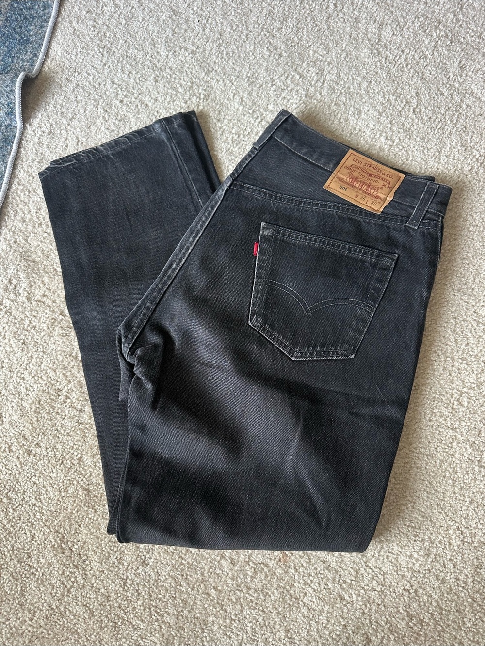 Vintage Levi’s 501 Black Jeans USA Made 90s 501 Button Fly W36 L30